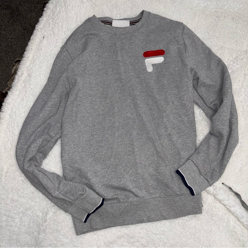 Fila Gray Sweatshirt with Logo and Matching Joggers - Picture 2 of 7